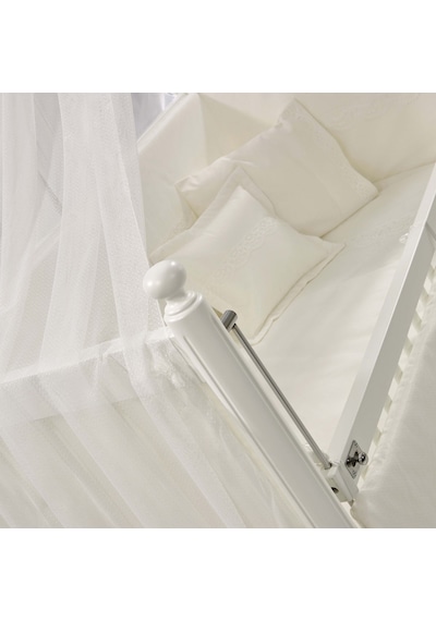 Meltem Kids Mondo Sallanır Ahşap Anne Yanı Beşik - 60x120 CM (Beyaz-Krem) Krem Meltem Kids Mondo Sallanır Ahşap Anne Yanı Beşik - 60x120 CM (Beyaz-Krem) Krem