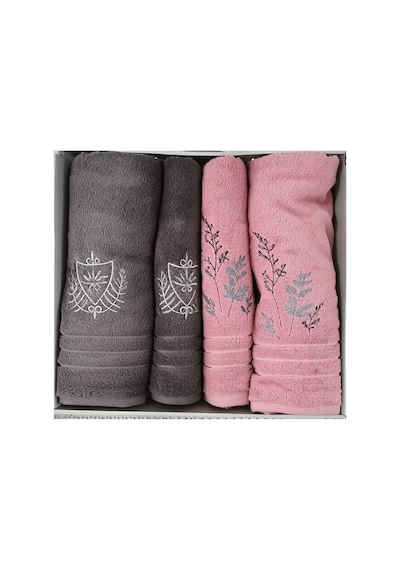 Lefa Best Set Hamam Takımı Pembe-antrasit