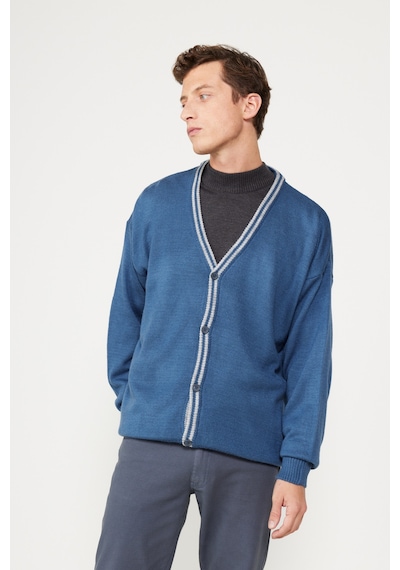 AC&Co / Altınyıldız Classics Erkek Indıgo-grı Melanj Standart Fit Normal Kesim V Yaka Triko Hırka İndigo - Gri Melanj AC&Co / Altınyıldız Classics Erkek Indıgo-grı Melanj Standart Fit Normal Kesim V Yaka Triko Hırka İndigo - Gri Melanj