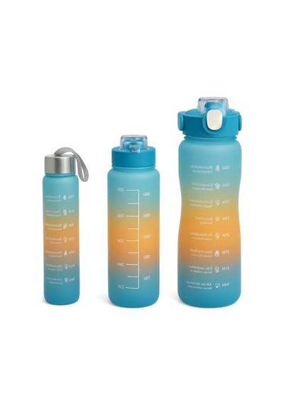 Motivasyonlu Spor Matara Seti, 900ml Ve 300ml Su Şişesi 0