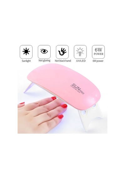 Beyaz Güneş Mini 6w Tırnak Kurutucu Lamba Taşınabilir 6 Led Uv Manikür Makinesi