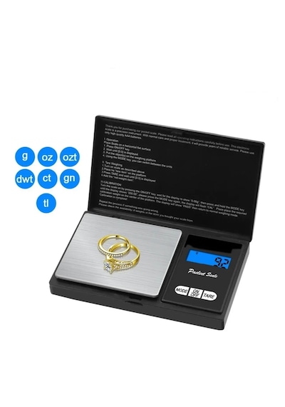 Professional Hassas Terazi 500 Gram Kapasiteli 0.1 Hassasiyetli Dijital Kapaklı Tartı 5668