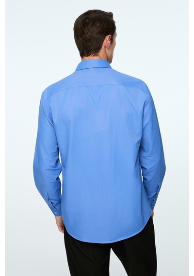 Morven Erkek Mavi Düz Slim Fit Sert Yaka Gömlek 26mc004066300 Mavi