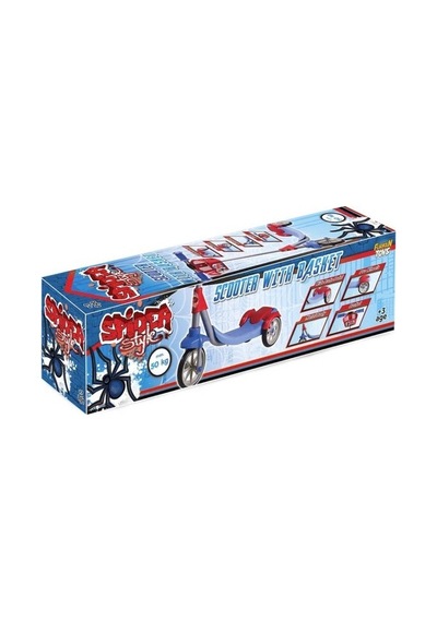 Furkan Toys Spider Style 3 Tekerli Frenli Sepetli Scooter