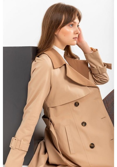 Pastelastore %100 Pamuk Gabardin Uzun 110cm Çift Renk Garnili Astarlı Kemerli Kadın Trençkot 1114 Açık Bej Pastelastore %100 Pamuk Gabardin Uzun 110cm Çift Renk Garnili Astarlı Kemerli Kadın Trençkot 1114 Açık Bej