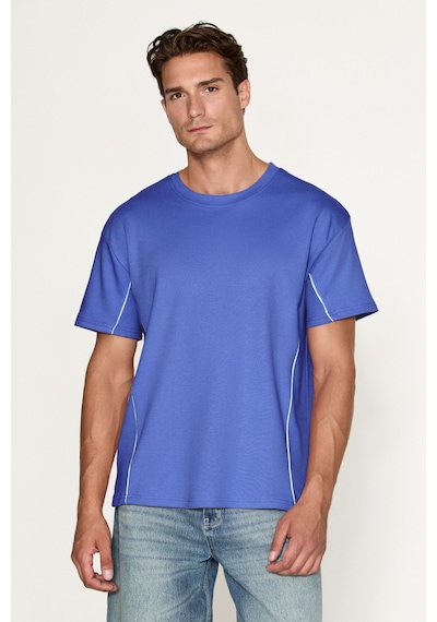 Grimelange Studıo Erkek Organik Pamuklu Biyeli Kısa Kollu Lacivert T-shirt