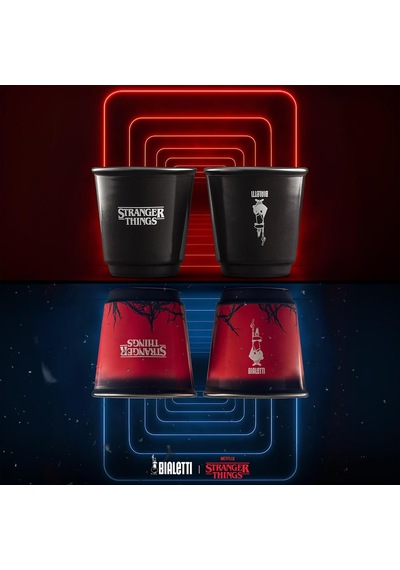 Stranger Things 4'lü Kahve Fincanı Seti, Isıya Duyarlı, Renk Değiştiren, Bulaşık Makinesinde Yıkanamaz - Her Biri 80 Ml, Siyah Çok Renkli