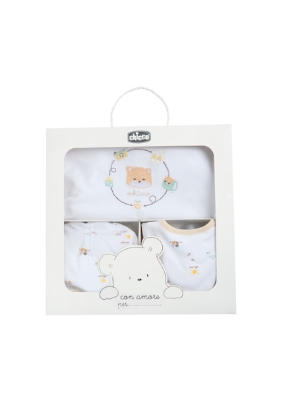 Chicco Kız Bebek Tulum, Şapka Ve Önlük Hediye Seti 09102093000000 000033 Beyaz