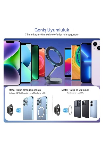 Mıknatıslı Katlanır Manyetik Araba İçi Magsafe Cep Telefonu Tut