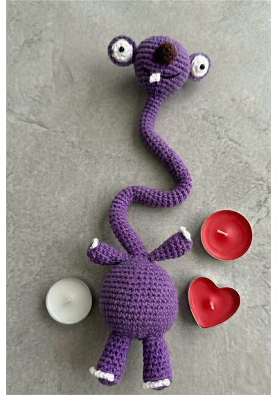 Exe Pazar El Örgüsü Çanta Ve Dolap Süsü Sıd Dekoratif Amigurumi Obje 35cm Ve Tealight Set