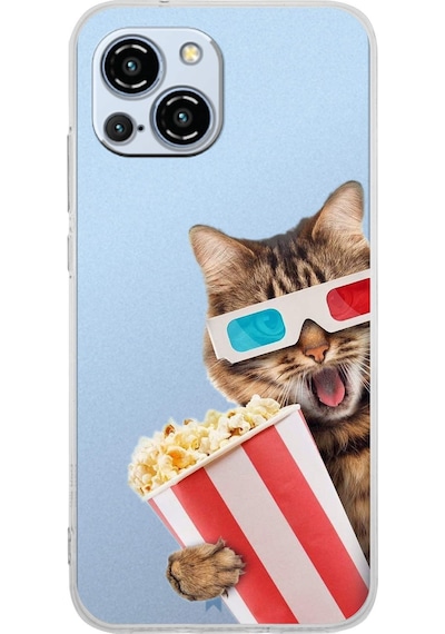 Reeder S23 Pro Max İle Uyumlu Kedi 1 Kamera Korumalı Şeffaf Kılıf Şeffaf