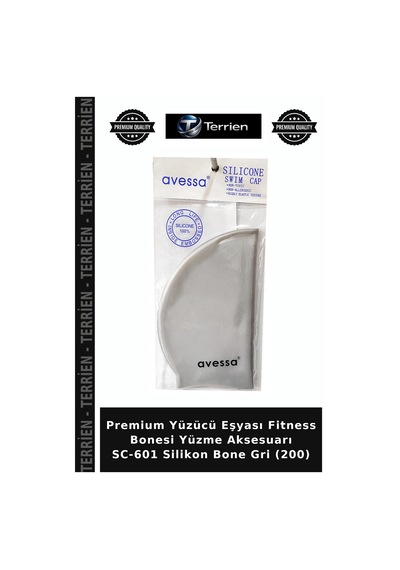 Premium Yüzücü Eşyası Fitness Bonesi Yüzme Aksesuarı Sc-601 Silikon Bone Gri 200