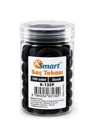 1200 Adet Siyah Lastik Saç Toka Bx40 Rekli