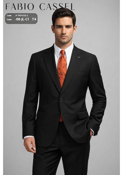 Regular Fit Takım Elbise Siyah Siyah - Siyah
