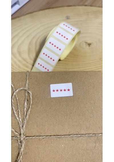 Beş Yıldız Yapışkanlı Etiket 20x15mm 200 Adet