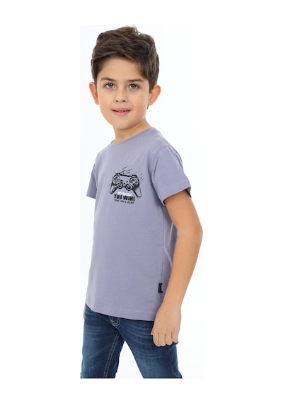 Toontoy Kids Toontoy Erkek Çocuk Oyun Konsol Baskılı Tişört Gri