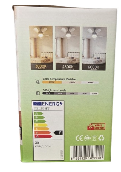 Sectron 30w Kumandalı Vantilatörlü Led Ampul 3300 Lm 3 Renk Işık E27 Dimlenebilir 1