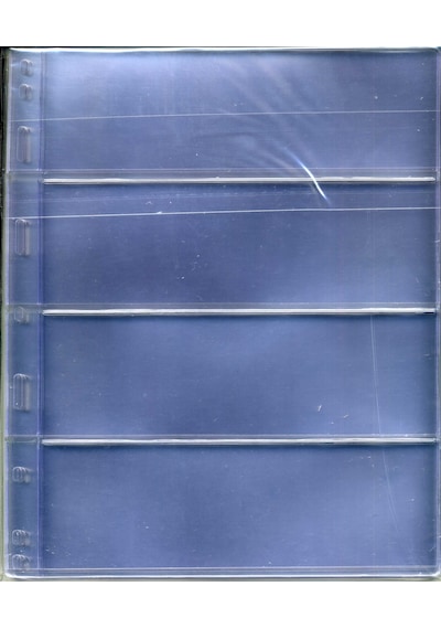 Kağıt Para Sayfası Dört Bölmeli Şeffaf - 10 Adetlik Paket