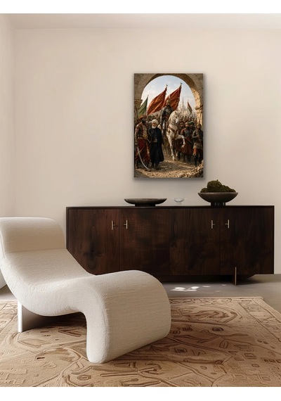 Fatih Sultan Mehmet İstanbul'un Fethi Kanvas Tablo 20x30 Cm Çok Renkli