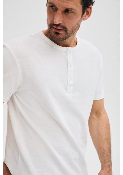 Grimelange Grımelange Calpen Organik Pamuklu Yakası Düğmeli Regular Fit Ekru T-shirt