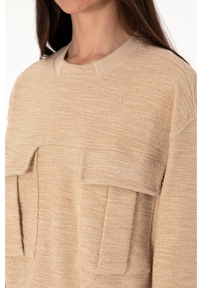 U.S. Polo Assn. Kadın Kum Bisiklet Yaka Sweatshırt 50292442-VR085