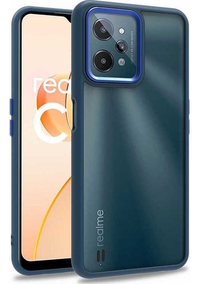 Realme C31 Kılıf Zore Flora Kapak Mavi
