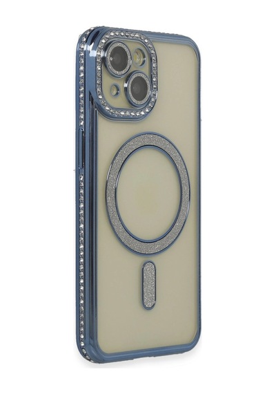 Apple İphone 15 Kılıf Joke Simli Magneticsafe Kılıf - Lacivert 0.2M-Çok Renkli
