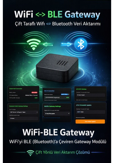Wi-fi & Ble Gateway Modülü Şeffaf Veri Aktarım Köprüsü