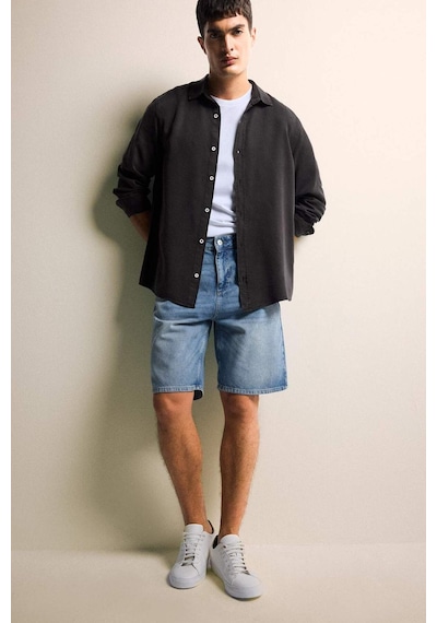 Defacto Regular Fit Gömlek Yaka Twill Uzun Kollu Gömlek G0406ax25aubn339 Kahve