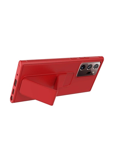 Noktaks - Galaxy Note 20 Ultra Uyumlu Kılıf El Geçmeli Stand Olabilen Qstand Kapak - Lila - T23037