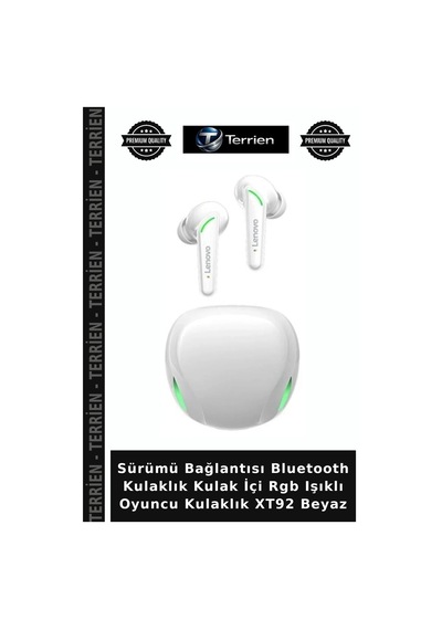Sürümü Bağlantısı Bluetooth Kulaklık Kulak İçi Rgb Işıklı Oyuncu Kulaklık Xt92 Beyaz