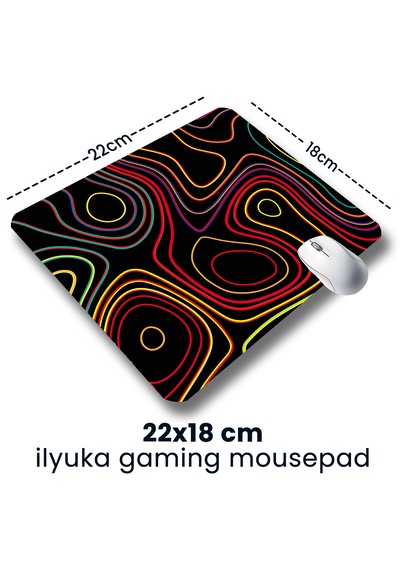 Colored Topography Map 22x18cm Mp372218 İlyuka Mini Boy Mousepad