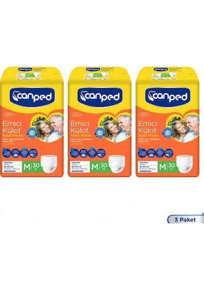 Canped Emici Külot Orta Boy Medium 30 Adet X 3 Adet M