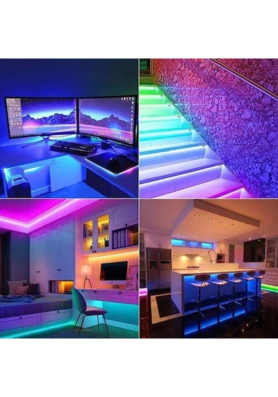 Zhltools Kumandalı 5 Metre Tek Çipli Rgb Şerit Led Çok Renkli
