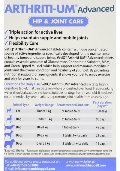 Vetiq Arthriti-Um Hip&joint Care Kedi ve Köpek Eklem Desteği 45tb