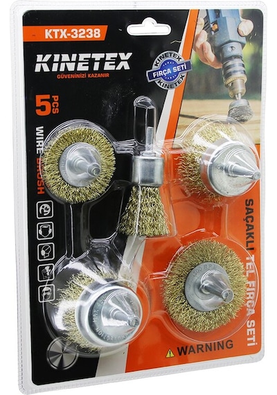 5pcs Saçaklı Çelik Tel - Çanak Fırça Seti Ktx-3238 5492