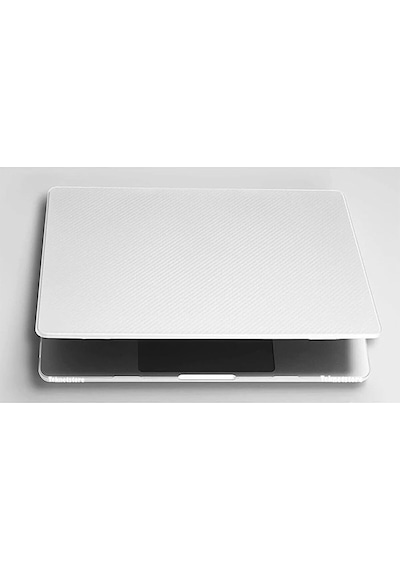 Apple Uyumlu MacBook Pro 13.3 M2 Çip 2022 A2338/a2686 Mat Beyaz Karbon Kapak Koruma Ultra Ince Kılıf