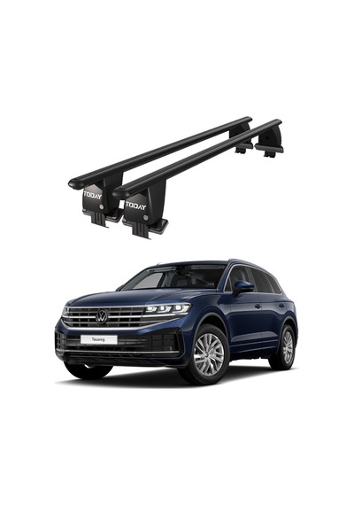 Royal Volkswagen Touareg 2018 Ve Sonrası Uyumlu Siyah Kilitli Ara Atkı Port Bagaj Tavan Barı