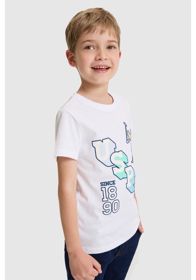 U.s. Polo Assn. Erkek Çocuk Beyaz Tişört 50327027-vr013