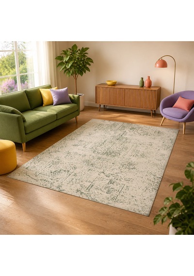 Kartela Halı Sina Halı Jüt Taban Dokuma Halı Adaçayı Yeşili - 80 X 120 Cm