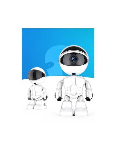 Hd Kablosuz Ip Kamera Wi-fi Robot Şeklinde Kamera 1080 P Wifi Gece Görüş Kamerası Beyaz