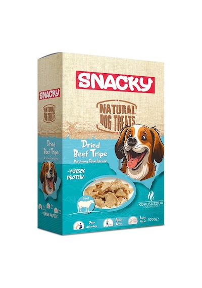Snacky Kurutulmuş Dana İşkembe Köpek Ödül Maması 100 Gr