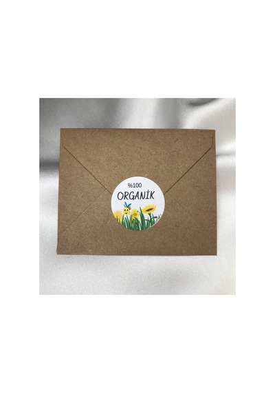Organik Doğal Etiketi Karışık Mat Stıcker 4 Cm 100 Adet Çok Renkli