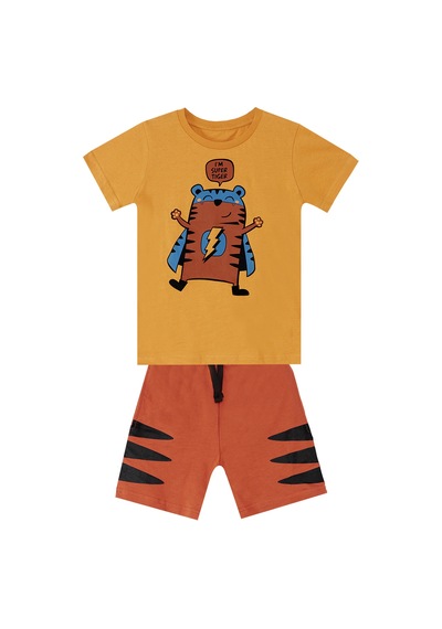 Super Tiger Erkek Çocuk Yazlık T-shirt Şort Takım
