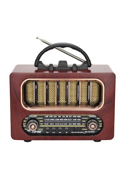 Orta Boy Retro Ahşap Tasarım Bluetooth Hoparlörlü Radyo Fm/am Destekli, Şarjlı Ve Taşınabiliri Radyo Ns-6636 38894572
