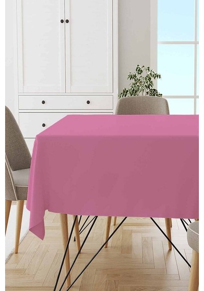 Pembe Sade Tek Renk Leke Tutmaz Premium Masa Örtüsü Mso014n11