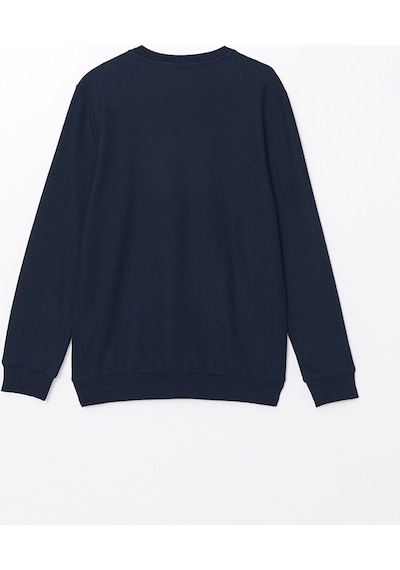 Lcwaıkıkı Classic Lacivert Bisiklet Yaka Uzun Kollu Erkek Sweatshirt