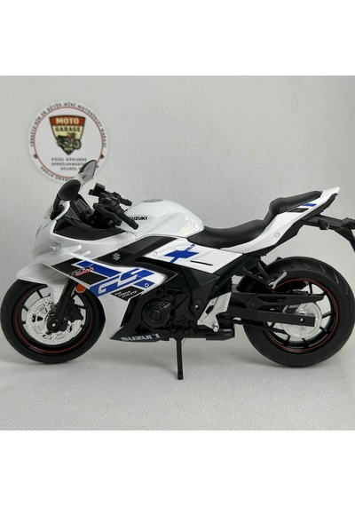 Suzuki Gsx250r 1:12 Sesli Işıklı Diecast Motosiklet Modeli - Beyaz Mavi
