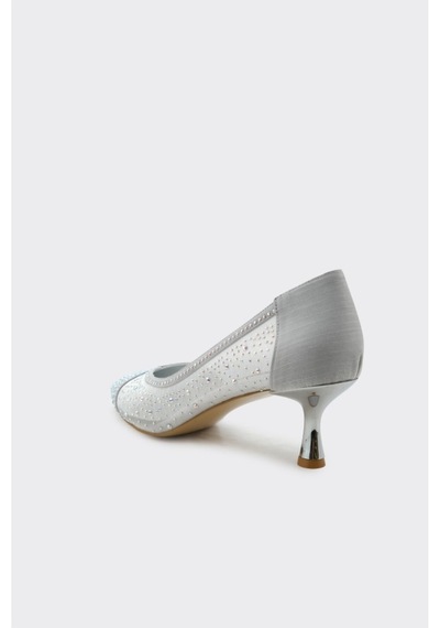 Derinet Melina Kısa Topuklu Stiletto Gümüş GÜMÜŞ