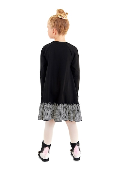 Denokids Gümüş Leopar Kız Çocuk Siyah Elbise Siyah Denokids Gümüş Leopar Kız Çocuk Siyah Elbise Siyah